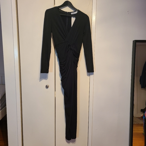 BNWT flattering White Closet black wrap dress - Picture 2 of 5